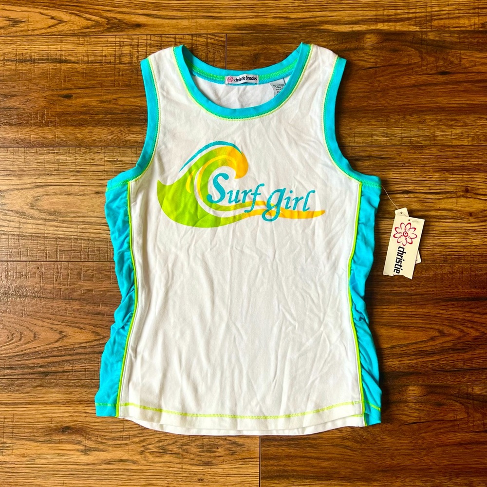 vtg deadstock y2k Surf Girl sparkly tank top